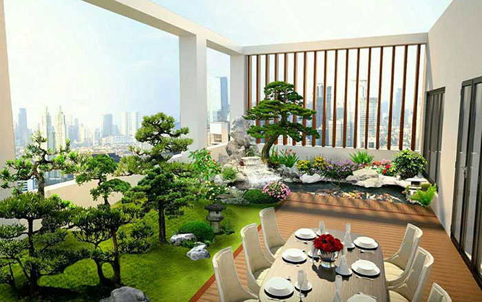 Thi công hồ cá Koi sân thượng trọn gói giá rẻ